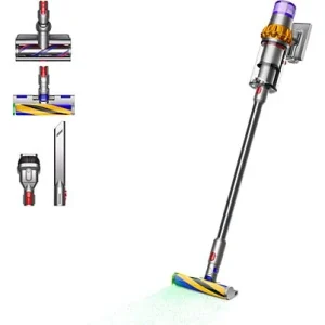 Aspirador escoba - Dyson V15 Detect™ Absolute, Potencia succión 240 AW, 60 min, Inteligente y Potente, 3 Modos, Tecnología Láser, Sensor Suciedad