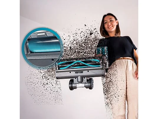 Aspirador escoba - Cecotec Conga Rockstar P50, 265 W, 50 min autonomía,HairOut antienredos, Succión de 80 AW, Negro/Azul - Imagen 5