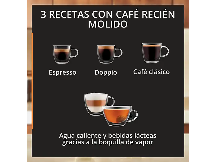 Cafetera superautomática - KRUPS My Coffee EA201B, 3 recetas de café, Táctil, Molinillo, Bandeja de goteo extraíble, Compacta, 15 bares, Gris - Imagen 7
