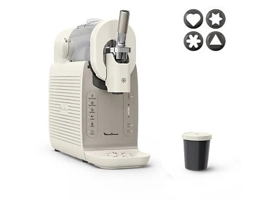 Heladera - Moulinex Freezi MJ803, Heladera 16 en 1, Helados y bebidas heladas al momento, 5 Programas automáticos, Silenciosa, 8 Raciones, Blanca