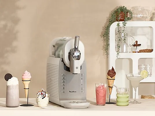 Heladera - Moulinex Freezi MJ803, Heladera 16 en 1, Helados y bebidas heladas al momento, 5 Programas automáticos, Silenciosa, 8 Raciones, Blanca - Imagen 5