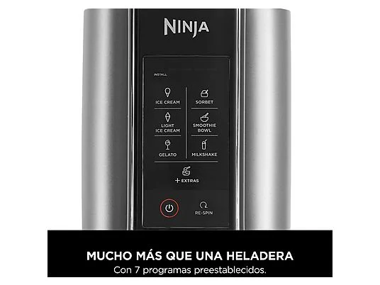 Heladera - Ninja CREAMi NC302EU, 7 programas, 800 W, 2 tarrinas 473 ml, Negro y plateado - Imagen 10