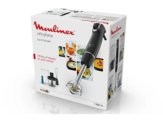 Batidora de mano - MOULINEX DD944810, 1000 W, Totalmente variable velocidades, Negro - Imagen 4