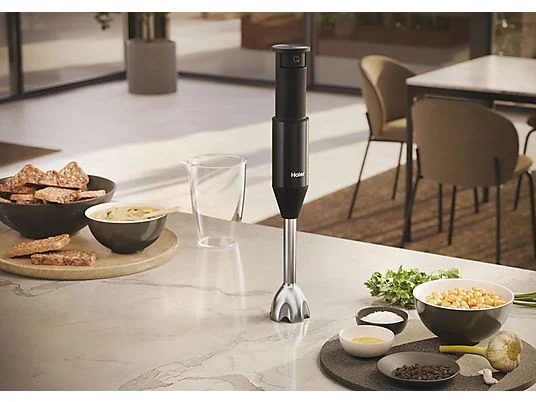 Batidora de mano - HAIER HHB5B5 011 ACCESORIOS PREMIUM, 1000 W, Totalmente variable velocidades, Negro - Imagen 2