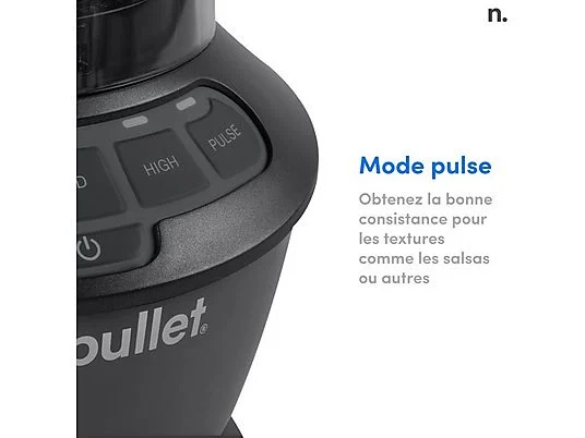 Batidora de vaso - NUTRIBULLET NBF500DG - 500W, 1200 W, 1.8 l, Gris - Imagen 3