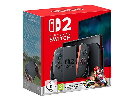 Consola Nintendo Switch 2 - NINTENDO SWITCH 2 + MARIO KART WORLD, 256 GB, Black